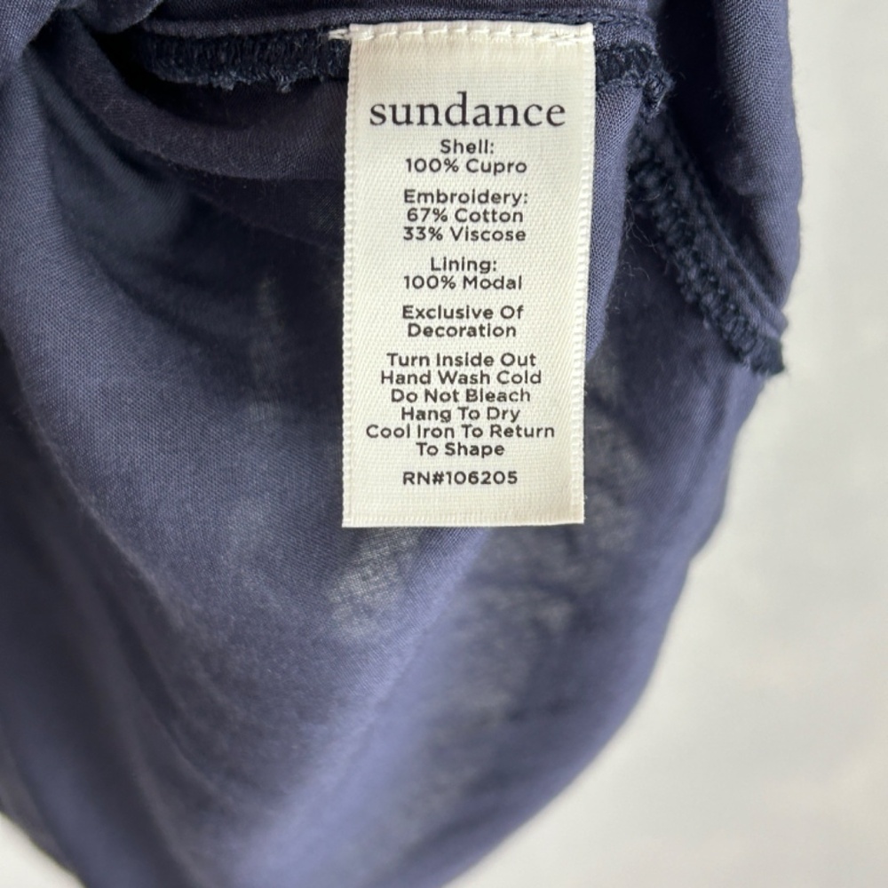 Sundance size XXL Gemma Elegance top long sleeve embroidered navy boho NEW - Picture 14 of 16